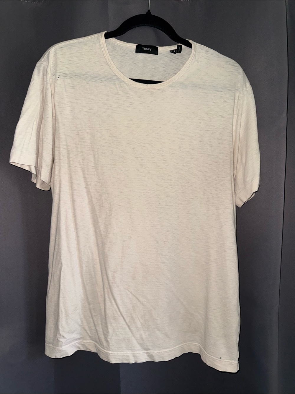 Theory Men's Short Sleeve Crewneck T-Shirt in Light Cream